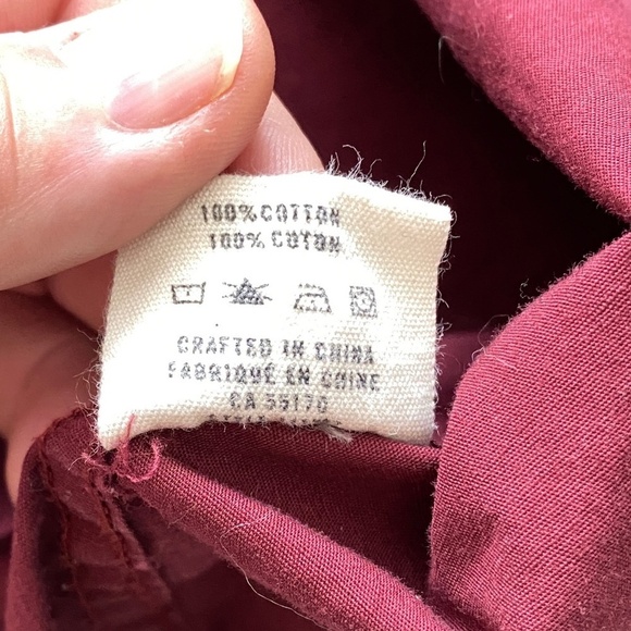 Frank & Oak Men's Medium Long Sleeve Polka Dot Button Down Shirt Burgundy‎ Wine - Picture 8 of 13